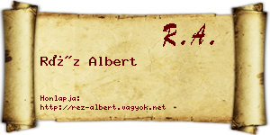 Réz Albert névjegykártya
