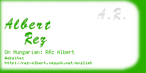 albert rez business card