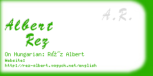 albert rez business card